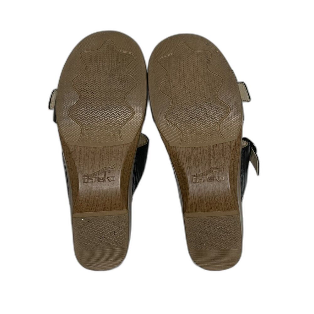 Dansko Sophie Full Grain Wedge Sandals Block Heels Buckle Black Women 10.5-11 - Picture 6 of 7